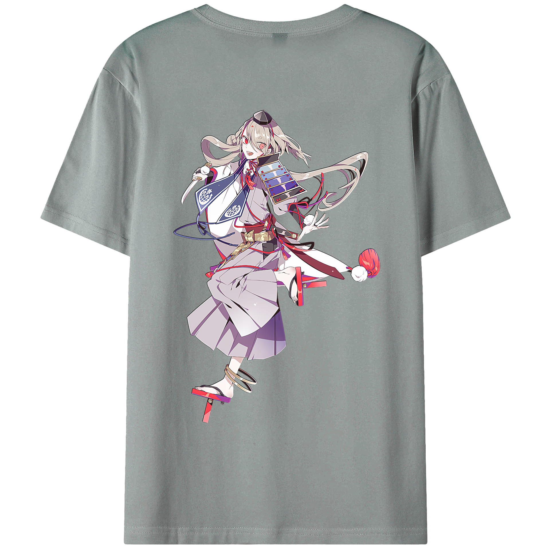 （画像用） 刀剣乱舞 Touken Ranbu 綿100％ メンズ半袖Tシャツ（バックプリント） 通気性